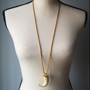 ⚜Kenneth Jay Lane Ivory Tusk Gold Plated Necklace⚜